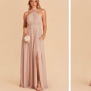 Birdy grey Kiko 2x taupe chiffon- bridesmaid dress. NWT never worn